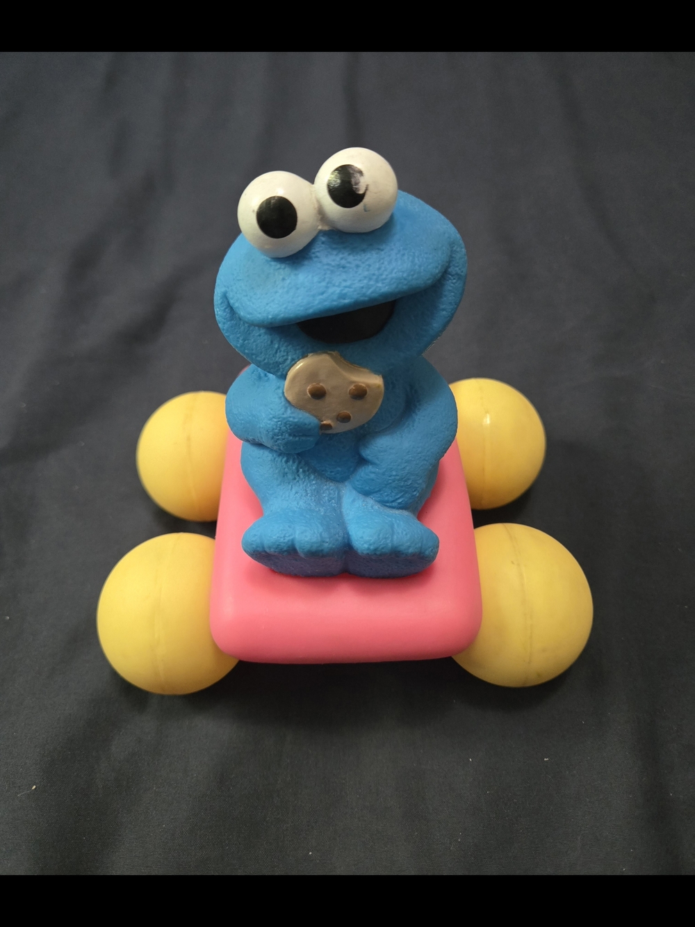 Vintage Blue Cookie Monster Toy Car
